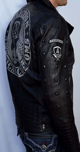 Кожаная куртка Affliction American Reborn Jacket фото